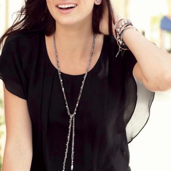 Stella & Dot Hemanite 'Zoe' Lariat Necklace - Picture 2 of 4